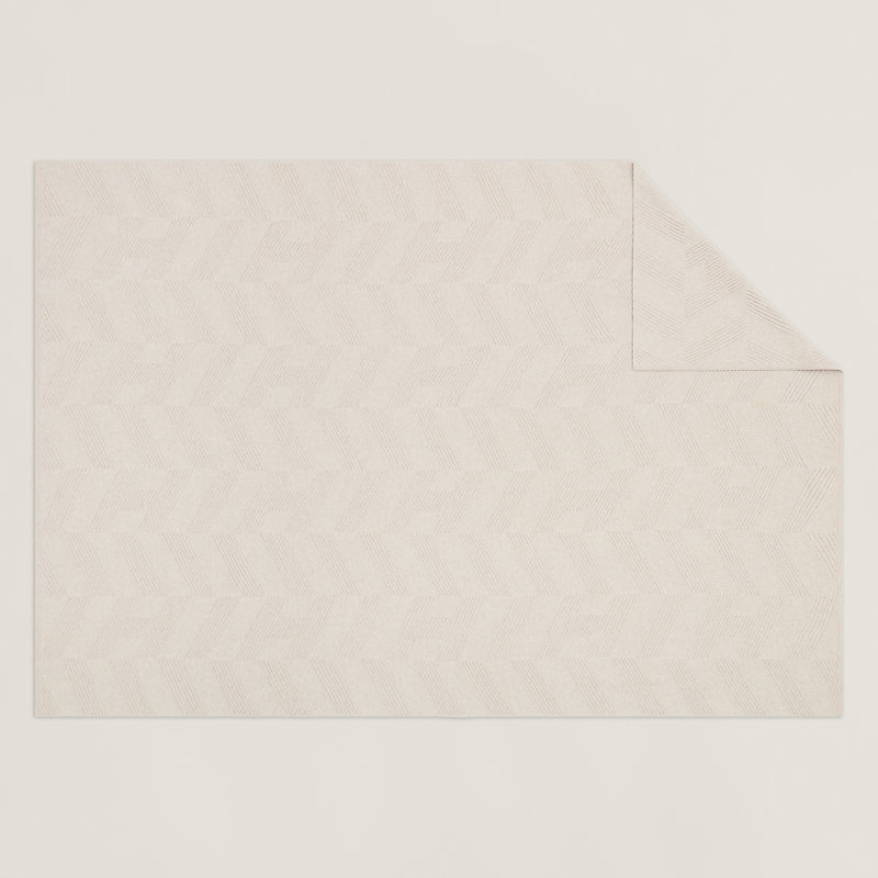 Sherwood H en Biais bed cover - Beige | Hermès USA